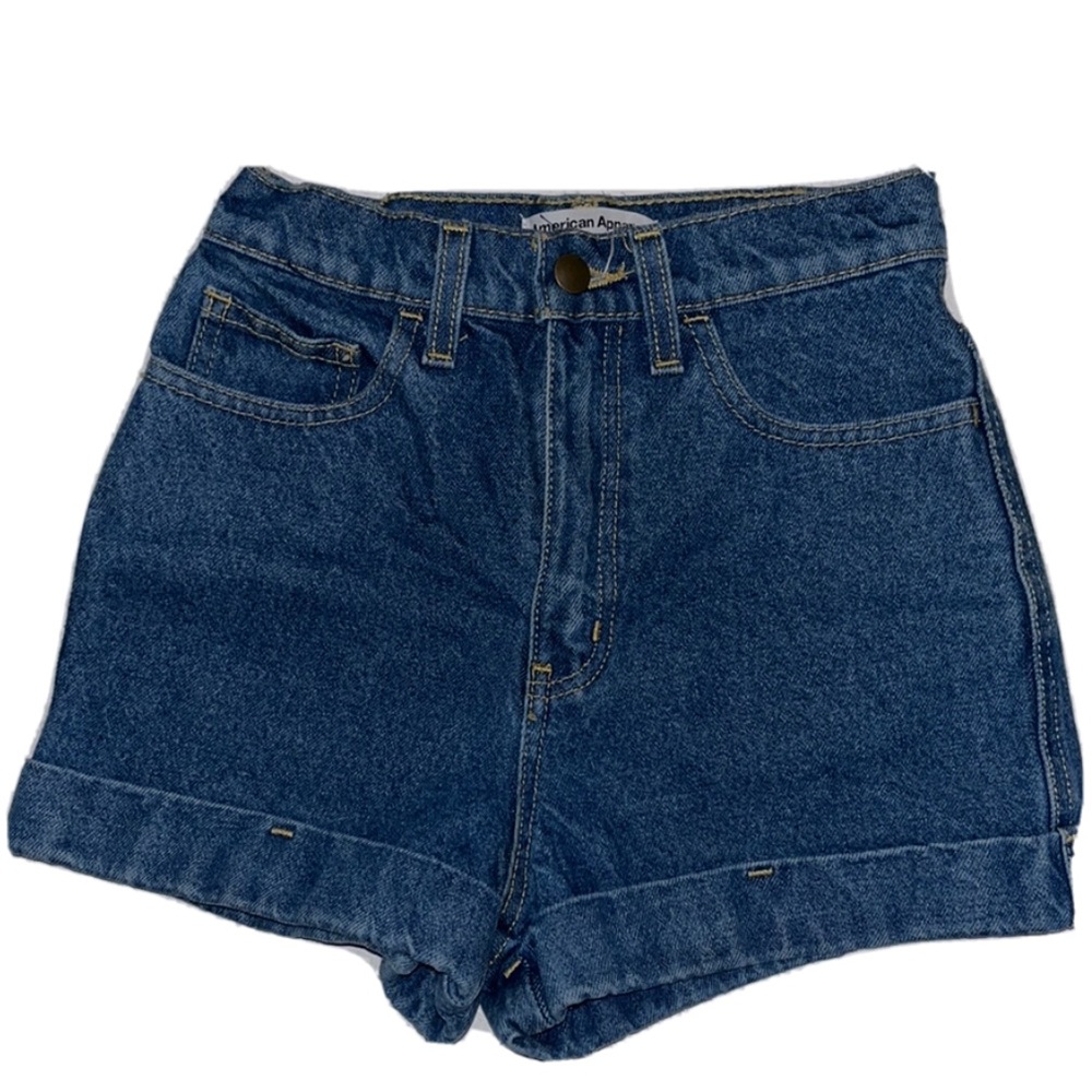 American Apparel High Waists Blue Denim Shorts| 24